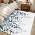 thumbnail image 5 of Eucalyptus Leaf Washable Area Rugs 3'x5', Blue Green Leaves Branch Abstract Art Low Pile Throw Living Room Rug Non-Slip Sturdy Edge Binding Carpet for Indoor Entryway Bedside Kitchen, 5 of 9