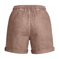 thumbnail image 6 of QSAWXQZ Women's Tencel Linen Blend Shorts Elastic Drawstring Waist Rolled Hem Summer Casual Loose Beach Hot Pants Comfortable Soft Shorts with Pockets M, 6 of 6