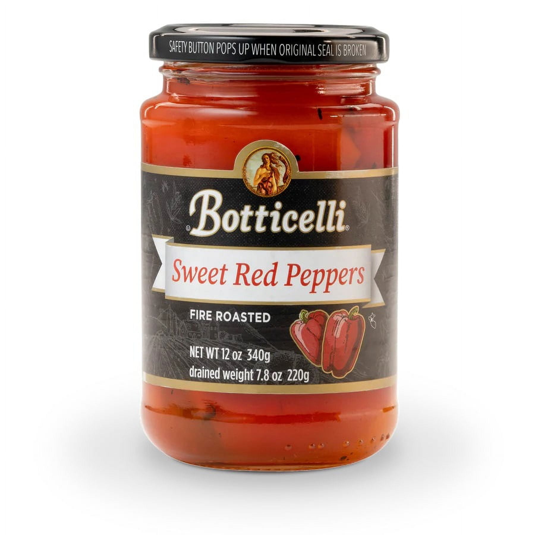 (6 pack) Botticelli Fire Roasted Sweet Red Peppers, 12 oz, 8 Servings