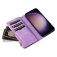 thumbnail image 5 of Allytechgroup Wallet Case for Samsung Galaxy S25 Ultra, with Zipper Pocket Multiple Cards Slots Flip Stand Shockproof Premium PU Leather Hand Wrist Phone Cover for Samsung Galaxy S25 Ultra, Purple, 5 of 12