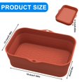 thumbnail image 2 of 2Pcs Air Fryer Silicone Pot avec Poignée Rectangle Anti-Adhésif Air Fryer Silicone Pot Résistant à la Chaleur Réutilisable Air Fryer Doublure, 2 of 7