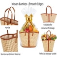 thumbnail image 5 of Forautely 3-Pack Large Foldable Bamboo Gift Baskets with Handles – Extra Big DIY Woven Set with Cellophane Bags, Bows, Cards for Mother's Day, Wedding, Easter, Birthday, Christmas, 5 of 7