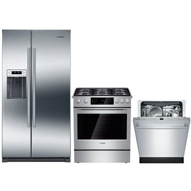 3 Piece Kitchen Appliance Package with B20CS30SNS 36 Side by Side
