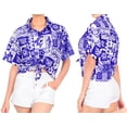 thumbnail image 2 of HAPPY BAY Women's Button Down Blouses Casual Summer Beach Party Short Sleeve Vacation Blouse Shirt Button up Hawaiian Shirts Tank Top Women XL Aloha Turtle, Royal Blue, 2 of 5