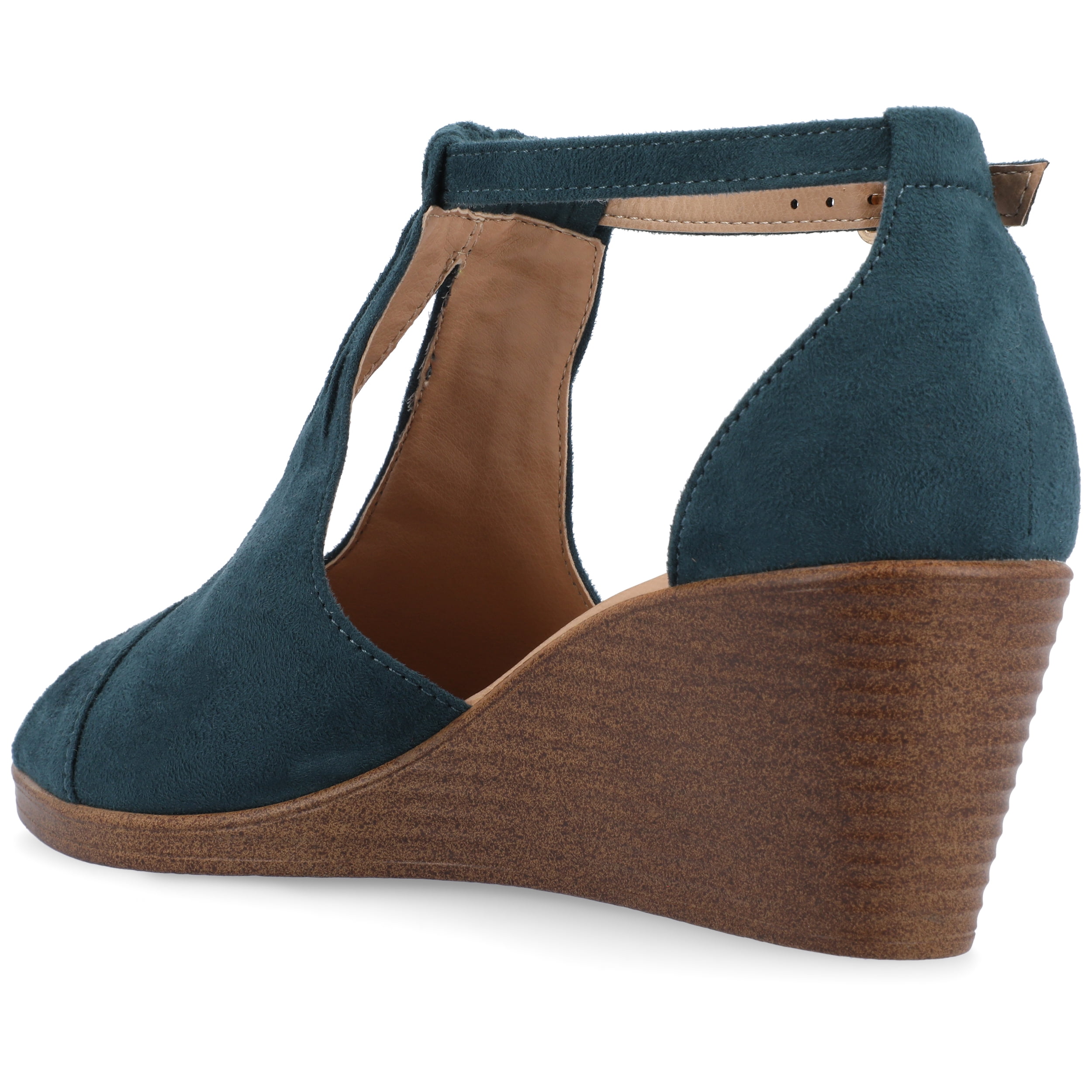 Journee Womens Kedzie Peep Toe Wedge Sandals, Widths Available