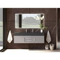 thumbnail image 5 of Nile 60" Gray Wood Floating Vanity with Black Top and Brushed Nickel Trim, 5 of 6