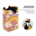 thumbnail image 3 of Yayeee Freestanding Laundry Hamper with Handle Collapsible Large Storage Basket for Clothes, Purple Retro Rainbow, 3 of 7