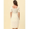 thumbnail image 4 of DARING DIVA Women's Cottagecore Floral Dress Puff Sleeves Smocked Dresses 2XL Orange, 4 of 6