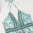 thumbnail image 4 of Aayomet Womens Plus Size Swimsuit Color Block Swimsuits Scoop Neck Tummy Control Padded Swimwear,Blue L, 4 of 5