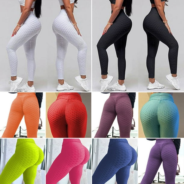 AIMTYD TikTok Leggings for Women, High Waist Yoga Pants Butt Lifting Slimming  Tummy Control Bubble Workout Tights 