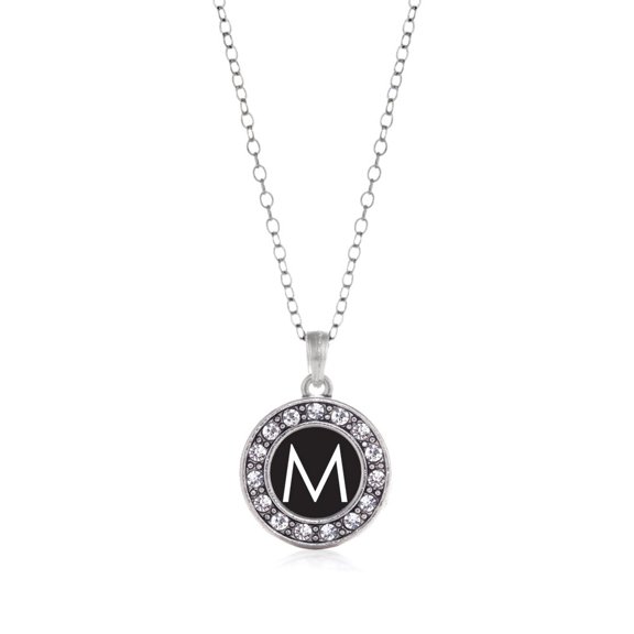 My Initials - Letter M Circle Charm Necklace