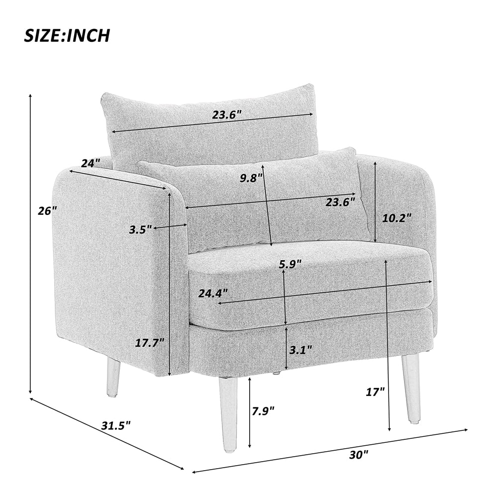 Lowestbest Modern Living Room Side Chair Upholstered Seat, Solid Wood Lounge Chair, Gray Lowestbest Modern Living Room Side Chair Upholstered Seat, Solid Wood Lounge Chair, Gray