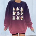 thumbnail image 2 of Towmus Women's Halloween Sweatshirt Doll Reading Books Sweatshirt Cute Graphic Funny Pumpkin Print Pullover Tops University T Shirt Funny Party Clothes, 2 of 6