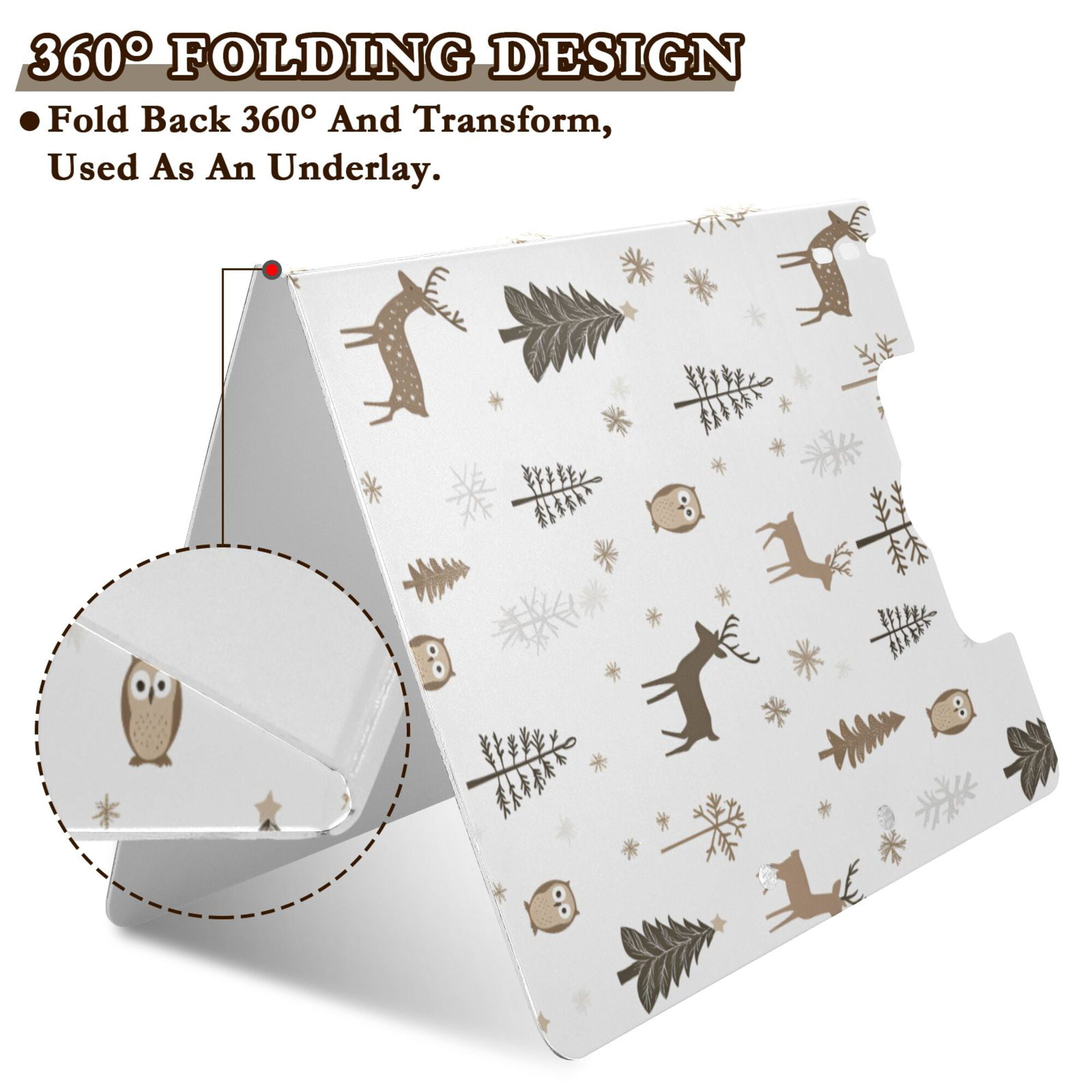 FORMRS A4 Clipboard Folder with Pen Holder Horizontal Foldable School Office Binder, Christmas Forest
