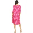 thumbnail image 3 of Moa Collection Women's Basic Round Neck 3/4 Sleeves A-line Casual Maxi Dress, 3 of 4