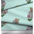 thumbnail image 3 of Soimoi Tissu en Poly Georgette Imprimé Feuilles et Fleurs au Mètre 52 Pouces de Large, 3 of 3