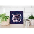 thumbnail image 4 of Totally Agree Myself Indigo Dots Scroll 12 x 12 Wood Wall Sign Plaque, 4 of 4