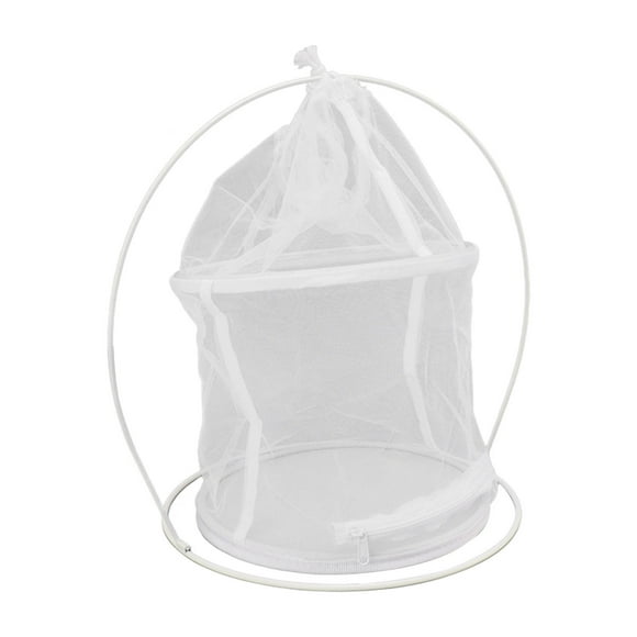 Cylindrical Iron Frame Hanging Cage Butterfly Habitat Cage Ornamental Outdoor Mesh Plant Cage