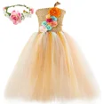 thumbnail image 2 of Vestido de tul con tutú de hada para niña, vestido de princesa para boda, fiesta de cumpleaños, disfraz de hada elegante con corona, 2 of 5