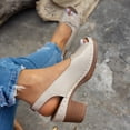 thumbnail image 6 of Xijirk Women Fashion Sandals Heel Toe On Casual Comfortable Beach Walking Vacation Outfit Women Sandals for Spring Summer and Travel,Beige,8.5, 6 of 9