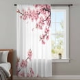 thumbnail image 4 of Pink Spring Floral Sheer Curtains 96 Inches Long, Elegant Pastoral Flowers Watercolor Light Filering Curtains, Privacy Drapes Simi Floor to Veiling Curtain for Living Room Bedroom Window Treatment, 4 of 9