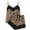 Gold, variant on TMOYZQ Women Two Piece Silk Satin Pajamas Sets Sexy Leopard Print Lace Hem V-Neck Spaghetti Strap Camisole Sleeveless Lingerie Crop Top + Elastic Shorts Sleepwear Loungewear Set