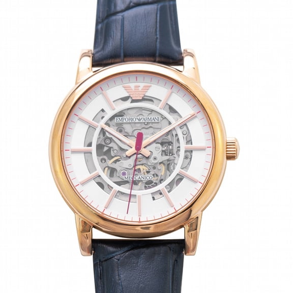 Emporio Armani Skeleton Automatic White Dial Unisex Watch AR60009