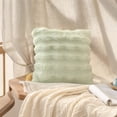 thumbnail image 4 of Bubble Plush Pillowcase for Sofa Couch Bedroom Living Room, Soft Cozy Decorative Comfort Square Accent Backrest Lumbar Cushion Cover, 17x17 inch Mint Green, 4 of 4