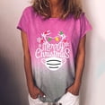 thumbnail image 2 of Camiseta de manga corta con estampado de cuello redondo a la moda navideña para mujer, blusa suelta informal, Tops Fridja gope877, 2 of 4