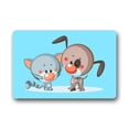 thumbnail image 1 of RYLABLUE Cute Cartoon Dog and Cat Doormat Mat 23.6x15.7 inches, 1 of 2
