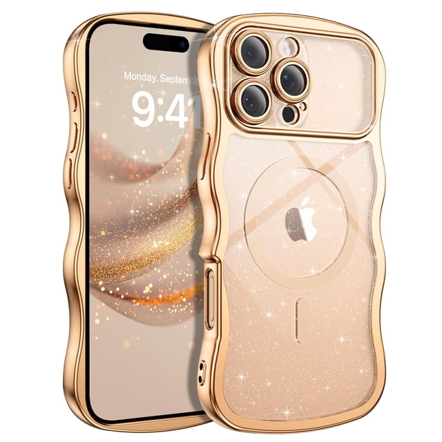 Funda para iPhone 16 Pro Max 6.9" BENTOBEN con Purpurina Transparente