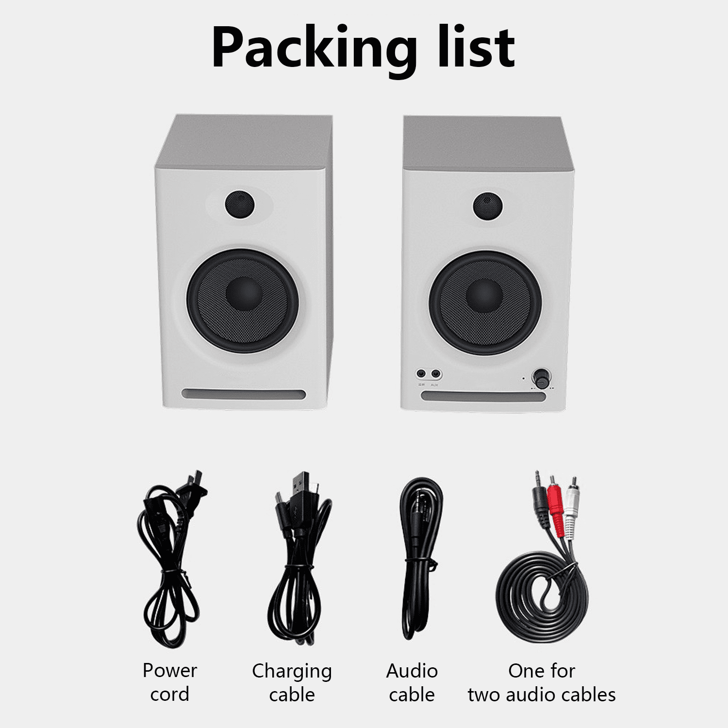 Solorage 60W Bluetooth 5.3 Computer Speakers, 2.0 Stereo for Desktop Laptop, 3.5mm AUX RCA USB, Ideal for Music & Gaming, Black 1 Pair
