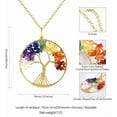 thumbnail image 4 of [Clearance] Gold Plated Colorful Crystal Pendant Necklaces for Women Fashion Stainless Steel Tree of Life Necklace Jewelry Granddaughter Sister Friends Christmas Gift on Clearance, 4 of 7