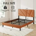 thumbnail image 5 of Full size metal bed frame, square platform bed with under-bed storage, no spring-loaded mattress required, vintage brown, 5 of 7
