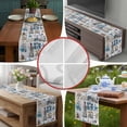 thumbnail image 5 of Burlap Table Runner 90 Inches Long,Summer Ocean Starfish Shell Conch Lighthouse Non-Slip Kitchen Table Runners for Dining Room Everyday Use Party Table Decorations Ocean Collage Art, 5 of 9