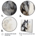 thumbnail image 3 of Designart "Grey Horse Subdued Tones Painting I" Animals Floater Framed Canvas Print, 3 of 7