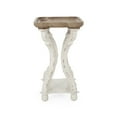 thumbnail image 7 of Noble House Noble House Ariyaan Fir Wood Accent Table, Distressed White, Natural, 7 of 7