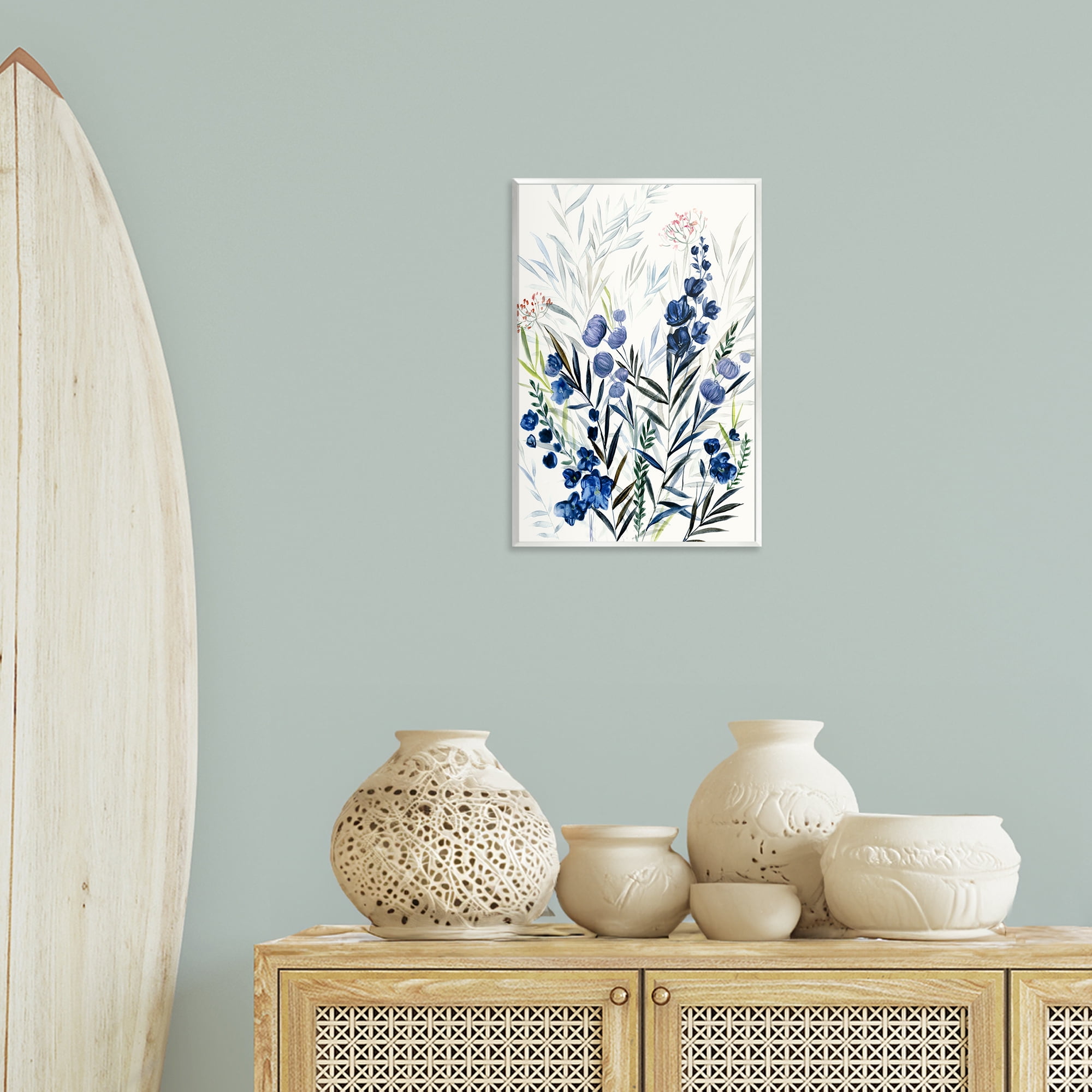 Stupell Industries Varied Indigo Herbs Plants & Flowers Painting Unframed Art Print Wall Art, 13 x 19