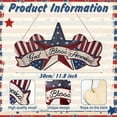 thumbnail image 7 of Patriotic Wooden Door Sign - 4th of July & Memorial Day Decor, Red White Blue American Flag Wreath Door Hanger, Welcome Sign for Front Porch, Wall & Outdoor Independence Day Home Decorations, 7 of 7