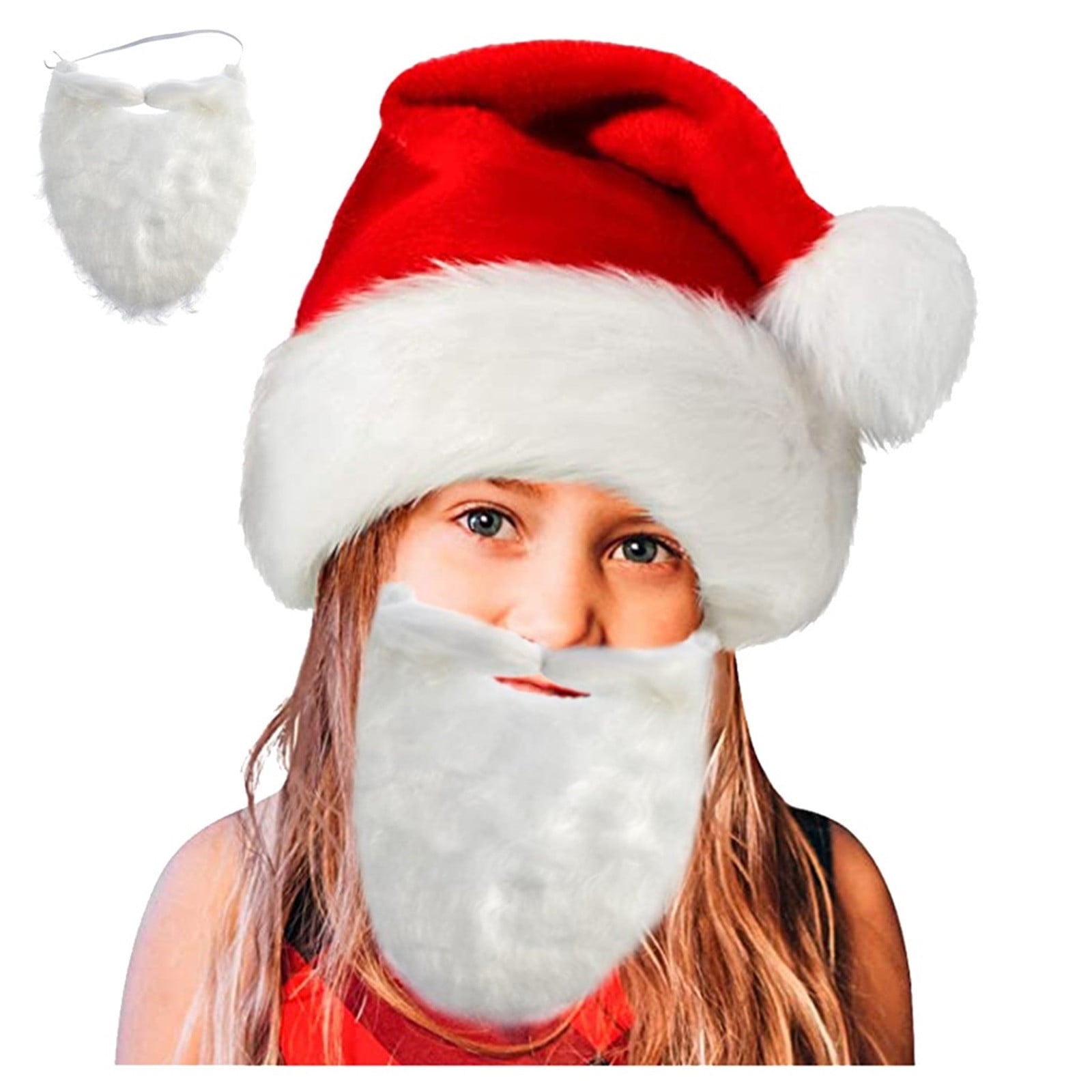 Father Christmas White Beard & Moustache Xmas Fancy Dress 12 Inch 
