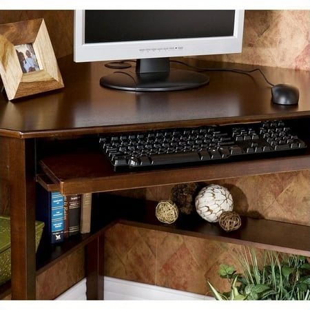 Southern Enterprises Corner Computer Desk 48 Wide Espresso