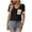 Black, variant on Laqbezok Women V-Neck Sequin Pocket Short Sleeve T-Shirt, Patchwork Casual Loose Top, Sparkly Fashion Outfit