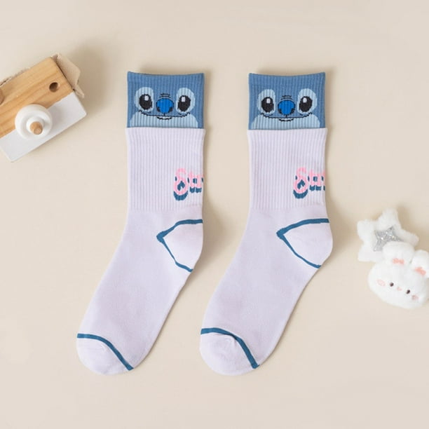 Calcetines de dibujos animados de Disney para estudiantes, medias de tubo medio de Anime Kawaii, suaves y transpirables, regalo de moda para primavera y otoño
