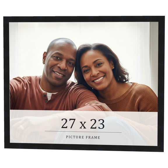 27x23 Frame Black Real Wood Picture Frame Width 0.75 inches | Interior Frame Depth 0.5 inches |