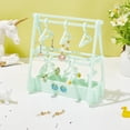 thumbnail image 4 of Opaque Acrylic Earring Display Hanger Holds Up to 8 Pairs Clothes Hangers Shaped Earring Organizer Holder Light Green 8.2x14x15.2cm, 4 of 7