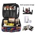 thumbnail image 2 of FORMRS Travel Makeup Bag Large Capacity Train Case Cosmetic Organizer with Adjustable Dividers, Colorful Art Leaves Pattern, 2 of 8