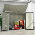 thumbnail image 2 of Patiowell 6' x 3' Horizontal Metal Shed, Outdoor Storage Black Trash Shed with Double Lockable Doors, Easy Lift Hinges and Sloping Roof, 2 of 7