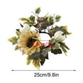 thumbnail image 3 of Halloween Decoration,Harvest Festival Wreath,3-Color Candle Set,For Holiday Celebrations Harvests Festival Halloween Table Flower Candlestick Pumpkin Sunflower Theme Candles Thanksgiving Wreath, 3 of 7