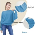 thumbnail image 2 of YEKEYI Batwing Sleeve Jumpers for Women Boat Neck Off Shoulder Dolman Knitted Sweaters Ladies Pullovers Tops, 2 of 5