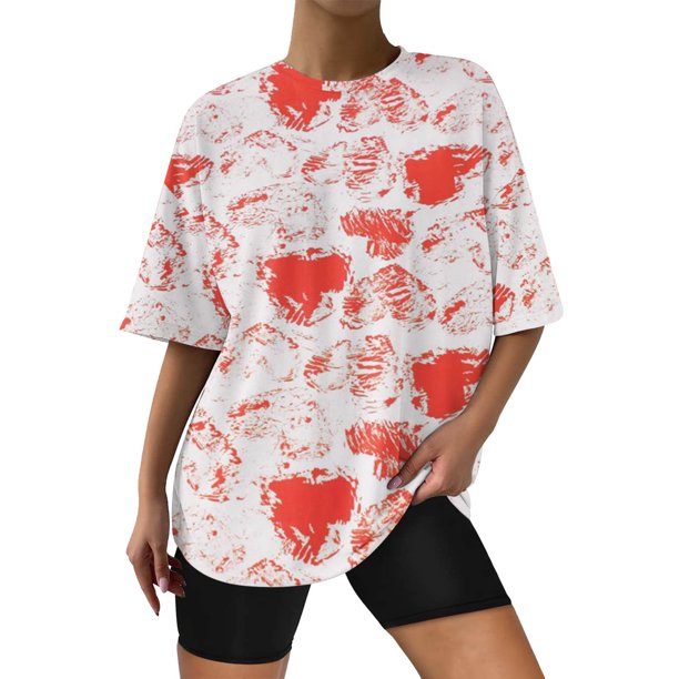 Gibobby Playera de Manga Corta Casual Suave Camisetas tamaño para mujer, camisetas holgadas algodón con cuello redondo, camisetas manga corta, blusa informal v(Rojo,M)